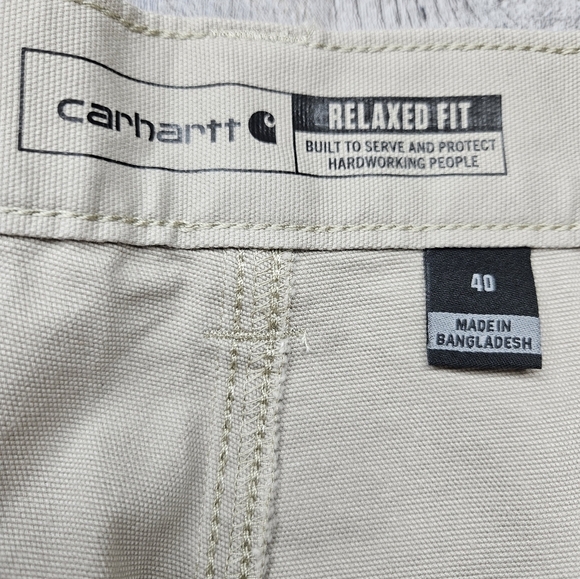 Carhartt BS2614-M Rugged Flex Relaxed Fit Canvas Work Short 40x10 NEW Khaki - Picture 8 of 8